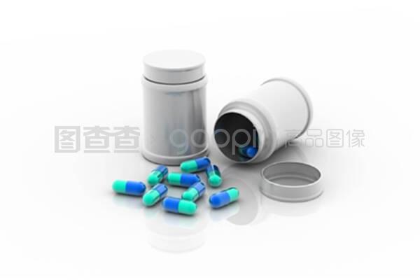 從藥瓶流出的藥丸